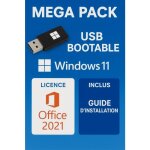 Pack usb bootable - microsoft - windows 11 pro - 8 go - licence office 2021 pro plus - installation facile ...