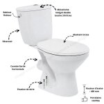 Pack wc céramique mito 3 / 6 l sortie horizontale Pack wc céramique mito 3 / 6 l sortie horizontale