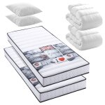 Pack westend - lot de 2 matelas london mousse 90x190 + 2x couettes + 2x oreillers? fabriqu� en belgique ...
