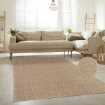 Paco home tapis dext�rieur imperm�able balcon salon boho uni sisal arc - en - ciel beige 200x290 cm