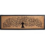 Paillasson coco / latex motif arbre - aubry - gaspard - 120 cm - fibres naturelles - beige / noir