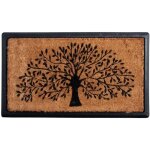 Paillasson coco / latex motif arbre - aubry - gaspard - rectangulaire - beige - noir - fibres naturelles ...