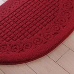 Paillasson demi - rond - surenhap - rouge fonc� - antid�rapant - absorbant - durable