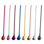 Pailles  boire cuillre en acier inoxydable 8 pices cuillre en mtal rutilisable - longueur des pailles ...