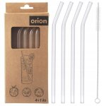 Pailles en verre - �cologique - 20 cm - r�utilisables - avec nettoyant inclus