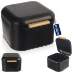 Bo�te � pain - noir - m�tal - 21. 5x20x14. 5cm - design contemporain - conservation optimale