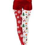 Paire de collants  motifs arbre de nol femme rouge bordeaux