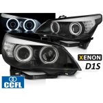 Paire de feux phares bmw e60 / e61 05 - 07 xenon angel eyes led ccfl noir - 40210112