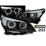 Paire de feux phares bmw e60 / e61 05 - 07 xenon angel eyes led noir - 40210089