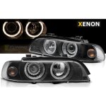 Paire de feux phares bmw serie 5 e39 lci 00 - 03 angel eyes xenon noir - 40081064