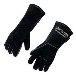 Paire de gants de scurit anti chaleur en cuir rsistant au feu pour la soudure pole  bois et barbecue ...