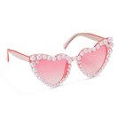 Paire de lunettes festives c?ur rose strass perle