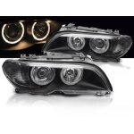 Paire de phares bmw serie 3 e46 coupe cabrio de 2003 a 2006 angel eyes noir - 41385906