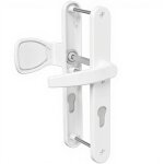 Paire de poignes troite bquille et aileron aluminium bricard emetal 233 mm porte d?entre a cylindre ...