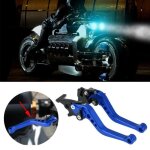 Paire poignes levier frein  tambour moto universelles 22mm 7 / 8 cnc en aluminium bleu