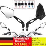 Rtroviseurs universels moto / scooter - alliage aluminium noir 8 / 10 mm - compatible bmw yamaha honda ...
