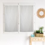 Paire de voilages brod�e vague pour fen�tre beige 60x120 cm