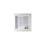 Paire de voilages � fronces chenilla 90 x 90 cm - blanc - polyester