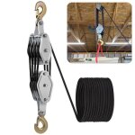 Palan � poulie � corde 20 m rapport de levage 8:1 r�sistance � la rupture 2 t syst�me de poulie pour ...