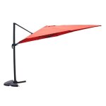 Palatino - parasol carr 3x3 dport rotatif terracotta en aluminium