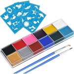 Palette maquillage enfants visage / corps - 12 couleurs peinture � lhuile professionnelle � s�chage rapide ...