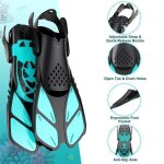 Palmes de natation rglables palmes de plonge (avec sac) talon court palmes de plonge pour enfants ...