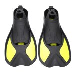 Palmes de natation souples pour sports nautiques en plein air noir et jaune pour adultes hommes et femmes ...