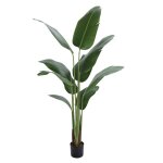 Palmier artificiel 160 cm - biplut - plante d�co r�aliste en pvc souple - pot �15xh13 cm inclus - entretien ...