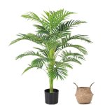 Palmier artificiel hauteur 112 cm plante artificielle avec pot pour salon et salle  manger