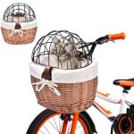 Panier avant pour chien en osier tissé pour vélo panier de transport pour animaux de compagnie pour chiens ... Panier avant pour chien en osier tissé pour vélo panier de transport pour animaux de compagnie pour chiens ...