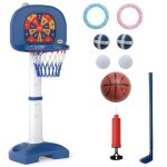 Panier de basket 4 - en - 1 pour enfant costway avec jeu danneaux balle collante golf et jeu de anneaux ...