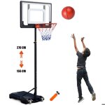 Panier de basket - ball sur pied 155 - 270 cm hauteur rglable avec 2 roues filet ballon portable sport ...