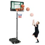 Panier de basketball sur pieds à roulettes costway - hauteur réglable 90 - 210 cm - poteau panneau en ... Panier de basketball sur pieds à roulettes costway - hauteur réglable 90 - 210 cm - poteau panneau en ...
