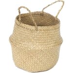 Panier belly compactor en jonc de mer - forme ronde medium (27x27x26 cm) tress� � la main couleur naturelle ...