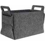 Panier b�che bois 36x25x23 cm bo�te de rangement en feutre gris