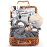 Panier cadeau pour nouveau - n�cadeaux pour naissance ensemble cadeau 9 en 1 pour b�b� avec couvertures ...