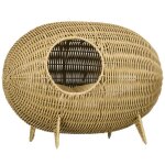Panier chat lit surlev - pawhut - cosy maisons et dmes niche grotte  chats grand confort dim. 55l ...