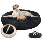 Panier chien lit pour chien grande taille Ø100 cm - doux et confortable lavable en machine noir Panier chien lit pour chien grande taille Ø100 cm - doux et confortable lavable en machine noir