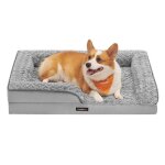 Panier pour chien bords sur�lev�s rembourr�s housse amovible en tissu peluche aux motifs roses 91 x 68 ...