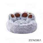 Panier chien gris taille xl forme patte d?ours ? ultra douillet & chaud ? antid�rapant lavable en machine ...