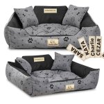 Panier pour chien kingdog kennel 75x65 cm personnalis� imperm�able os noir
