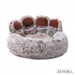 Panier chien marron taille xl forme patte d?ours ? ultra douillet & chaud ? antid�rapant lavable en machine ...