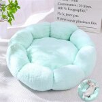 Panier chien peluche coussin chien lit pour chat forme fleur coussin chat lavable peluche animale vert ...