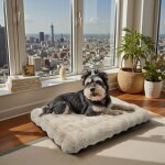 Panier pour chien - unho - mod�le d�houssable - 76x51cm - beige - confort orthop�dique