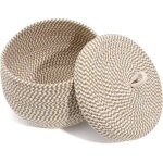 Panier en corde avec couvercle multifonction pour couverts ou plante