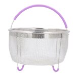 Panier � cuisson vapeur inox pour cocotte minute 6 qt avec poign�e (violet)