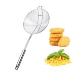 Panier cumoire solide en acier inoxydable avec long manche et double crochet passoire de cuisine pour ...