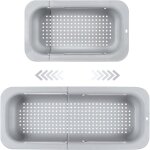Panier �gouttoir pour �vier r�tractable et polyvalent pour l�gumes ou vaisselle gris
