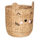 Panier enfant xl  oreilles  - jacinthe d'eau tresse h42cm - beige - atmosphera createur d'interieur
