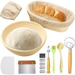 Panier de fermentation pour pain - banneton - kit de fermentation pour pain � la levurecontient un panier ...